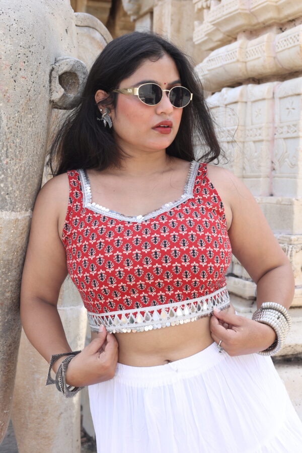 Ruhani corest red crop top