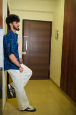 Bandhej blue half sleeved shirt