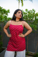 Roohi red print kurti